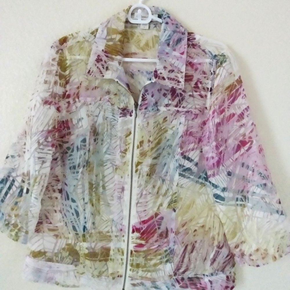 Coldwater Creek:  Beautiful Watercolors Sheer Jacket